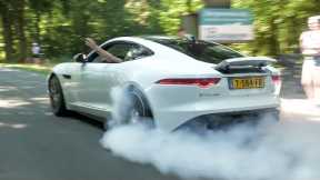 Jaguar F-Type V8 R Coupe - LOUD Accelerations & Burnouts !