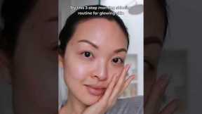 A simple 3-step morning skincare routine ✨ TIP: chill your eye cream in the fridge for a few minutes