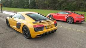 Sportscars Drag Racing - QuickSilver R8 V10, 312HP Abarth, 700HP M240i, 720S Spider, 700HP RS3 8P