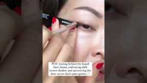 I've found a new use for my tweezer 👀#eyeliner #eyelinertutorial #linerhack #asianeyeliner