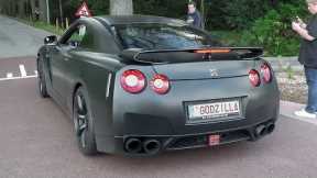 Nissan GT-R R35 with iPE Exhaust - LOUD Accelerations, Turbo Sounds & Flames!