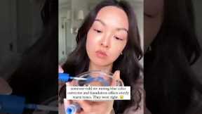 This HACK just saved me a trip to the makeup aisle #foundationhack #bluecorrector #colorcorrector