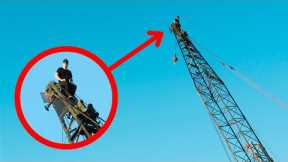 SLIPPERY Crane Climb in California 😬