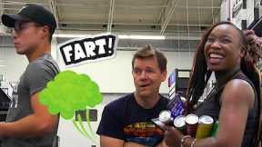 Farting in a garbage can at Walmart - THE POOTER