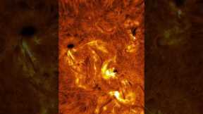 The magnetic fields near sunspots tangle and cause solar flares 🔥 #Space #Shorts