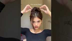 90s messy bun #hairhacks #haircut