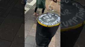 can you Half your consumption? #sida #illusion #streetartist  -Julien Magic #entertainment